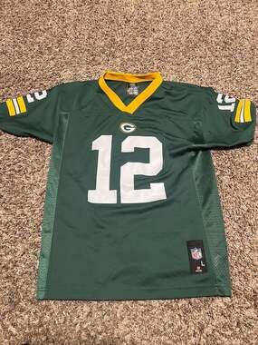 Aaron Rodgers Green Bay Packers #12 Youth Large 14/16 Home Jersey